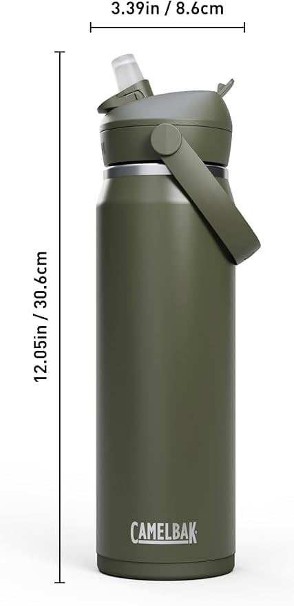 CamelBak Thrive™ Flip Straw Insulated Stainless Steel Water Bottle, 25 oz, Moss