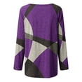 thumbnail image 3 of Funny T Shirts For Women, Cute T Shirts For Women Novelty T Shirts Women's Fashion Casual Irregular Patchwork Color Print Loose Medium Long Long Sleeve Top Womens Work Tops And (Purple,Small), 3 of 5