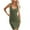 #051 Army Green-A6, variant on Womens Slim Fit Cute Dress Tight Sleeveless Tummy Control Business Mini Dresses Ribbed Knit Bodycon Square Neck Casual Midi Dresses Black M
