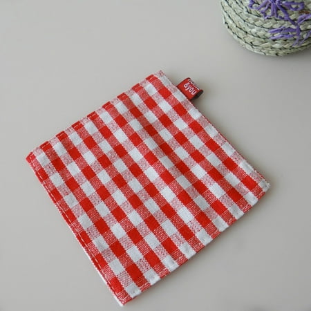 

Lattice Double-layer Fabric Coaster Clean Clothe Decor Home Kitchen Red