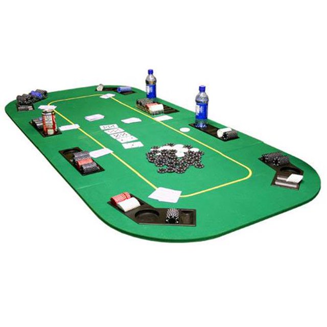 Table Pliante Texas Hold em avec Porte-Gobelets - Vert