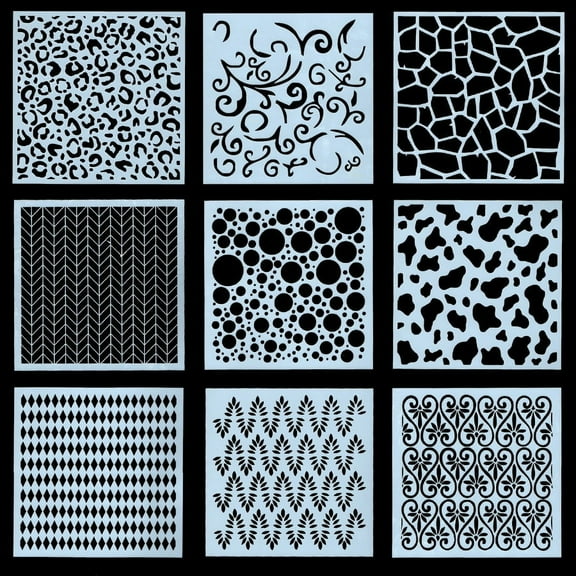 9Pcs Drawing Templates Reusable Spring Stencils Art Stencils Stencils Templates for Drawing