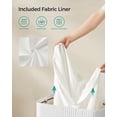 thumbnail image 4 of 100L Laundry Hamper with Lid Bamboo Laundry Basket with Liner Bag Foldable Storage Hamper with Handles White, 4 of 9