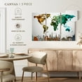 thumbnail image 4 of Elephant Stock Abstract World Map Wall Art - Horizontal Multi Panel Canvas - Living Room Wall Decor - Map Multi Panel - Brown And Green Decor - 33" x 20", 4 of 4