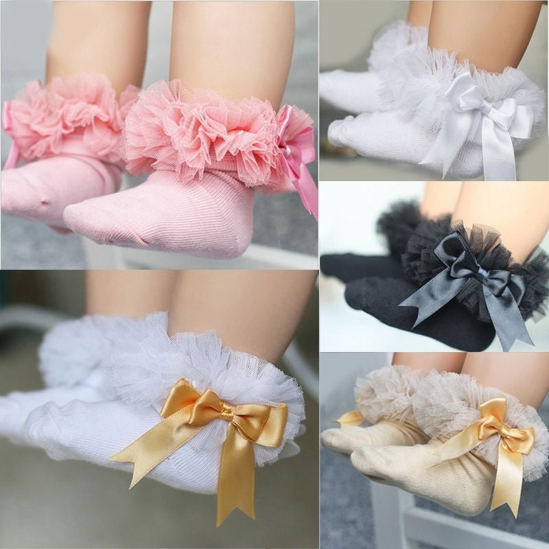 0-3Y Adorable Baby Kid Girl Princess Lace Ruffle Lovely Frilly Trim Ankle Socks