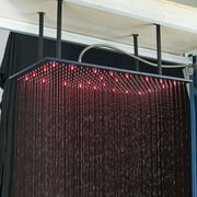 LED Large Rain 16x32 Shower Head Top Sprayer Ceiling Mounted Matte Black