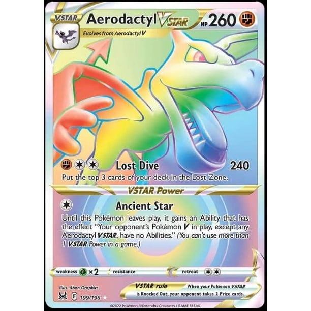 Tarjeta coleccionable Pokémon Aerodactyl vStar 199/196 Lost Origin
