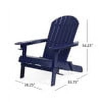 Outdoor Foldable Leisure Lounge Chair, Acacia Wood Casual Rest Chair for Patio Garden, Blue