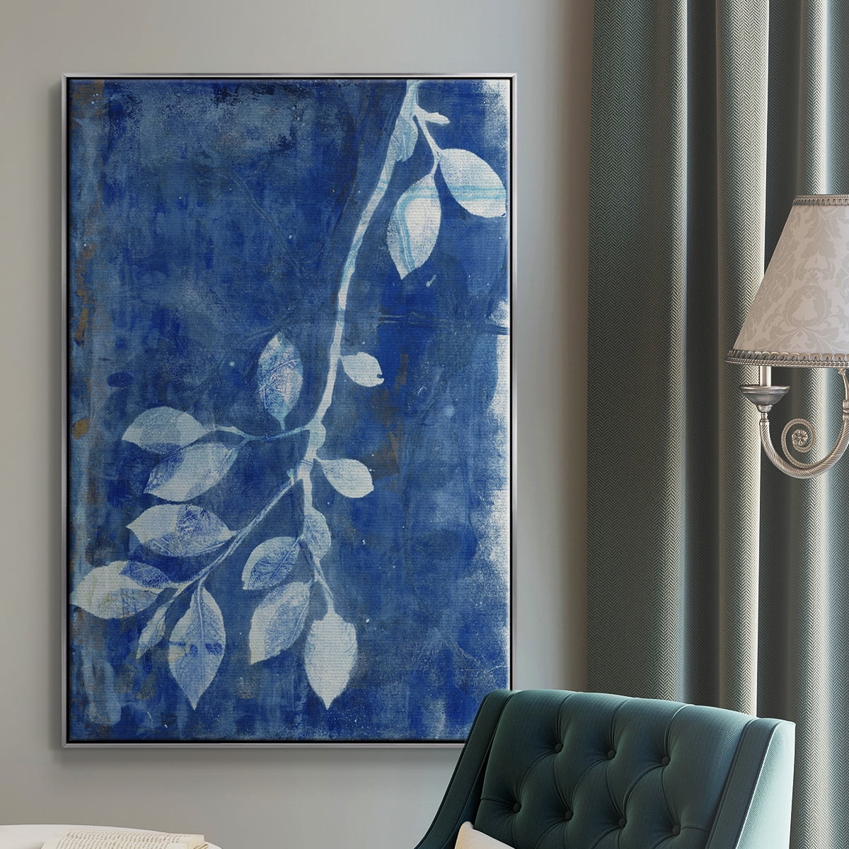 Branching Out XIX Framed Premium Gallery Wrapped Canvas - Ready to Hang - 25 x 37 - Silver Floating Frame