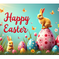 thumbnail image 3 of Adorable Bunny Chick Easter Banner with Flowers Eggs Background Party Decorations Photo Props Easter Celebration Spring Festival Home Decor, 3 of 3