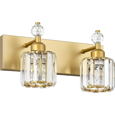 

XY Modern Crystal Chrome 2 Light Bathroom Vanity Light for Bathroom Lighting Fixtures Over Mirror Wall Sconce