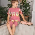 thumbnail image 4 of Fotbe Cute Cat Pijama Estampada de 2 Piezas para Niños – Ropa de Dormir de Manga Corta Cómoda para Niños y Niñas, Camiseta y Shorts de Algodón-3X-Large, 4 of 6