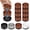 Brown 8 Pack, variant on 1" Heavy Duty Furniture Risers Set of 8, Round Stackable Bed Raisers Blocks with Non Slip TPU Base, Adjustable Furniture Support Pads for Sofa, Desk, Chair, Table, Couch, Cabinet