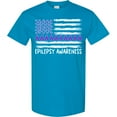 thumbnail image 3 of Inktastic Epilepsy Awareness Purple Ribbons and Flag T-Shirt, 3 of 5