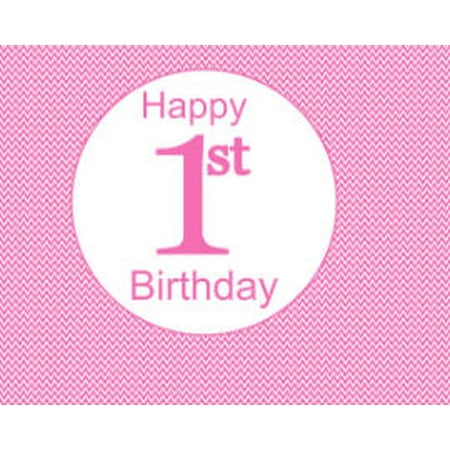 Pink Girls 1st Birthday Edible Frosting Photo Cake Decoration Cake Topper -