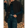 thumbnail image 5 of Women'S Plush Fleece Vest Casual Oversized Warm Button Down Vest Jacket with Pockets Black S, 5 of 8