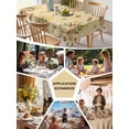 thumbnail image 5 of Easter Rabbits Table Cloth, Waterproof Tablecloth for Rectangle Tables, Spring Yellow Flowers Country Plants Yellow Reusable Washable Fabric Table Cover for Restaurant Kitchen Dining Tables 60"x102", 5 of 9