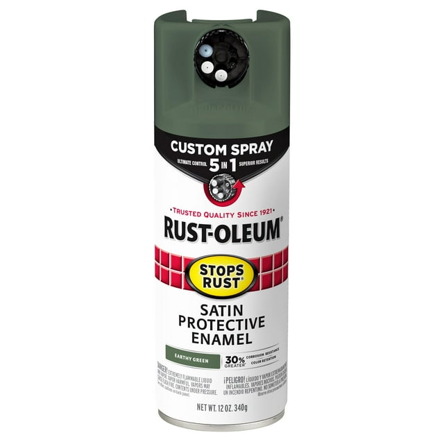 Pintura Rust-Oleum 383421, antióxido, 340 g, color verde terroso satinado