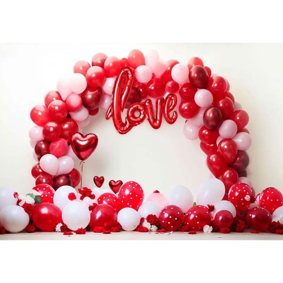 Allenjoy Valentine's Day Red Balloon Arch Backdrop