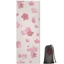 Pioneer Flower Floral Print Pattern Hot Yoga Mat Towel Non Slip for Hot Yoga - Quick-Drying Yoga Mat Cover with 4 Corner Pockets with Travel Bag - Hot Yoga Towel Non Slip 70"x26"