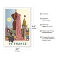 thumbnail image 2 of To France - Vintage Travel Poster by David Klein c.1955 - Fine Art Matte Paper Print (Unframed) 30x44in, 2 of 4