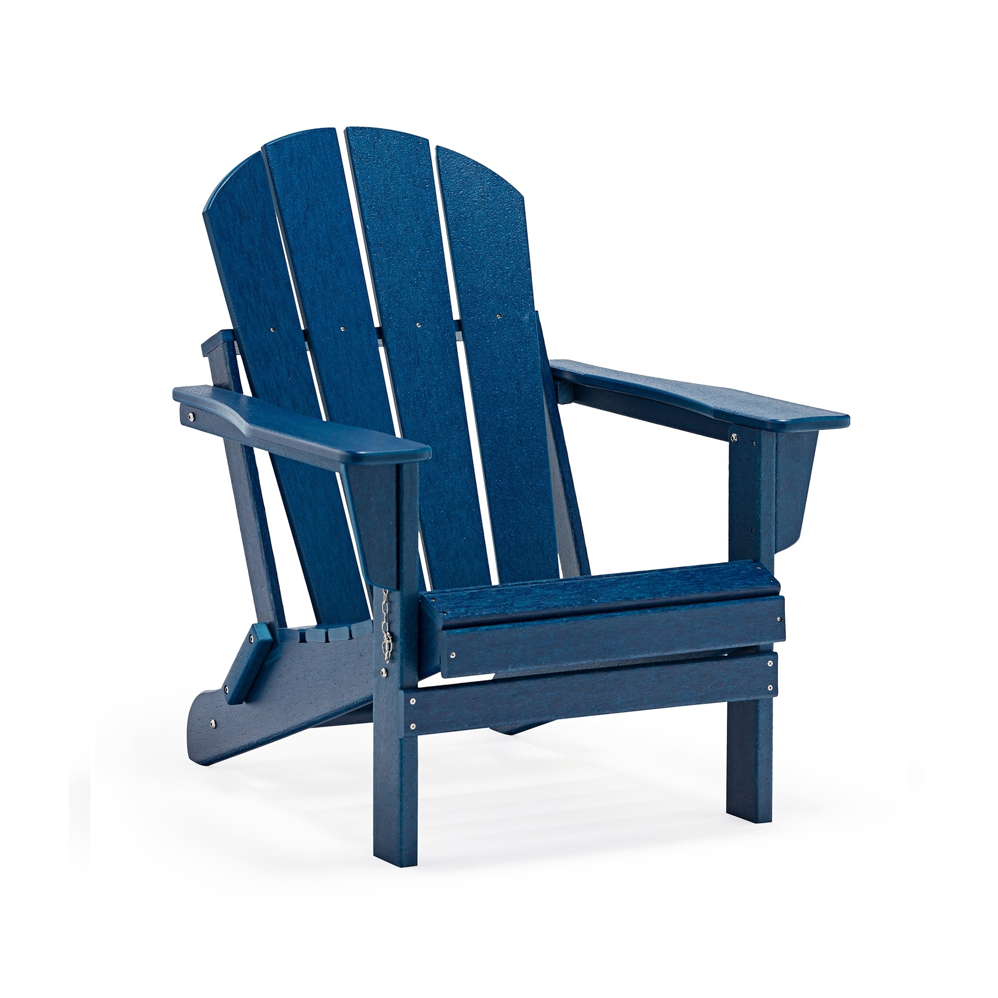PORCHSIDE Outdoor Folding Adirondack Chair (Set of 2) for Garden Patio, Navy Blue