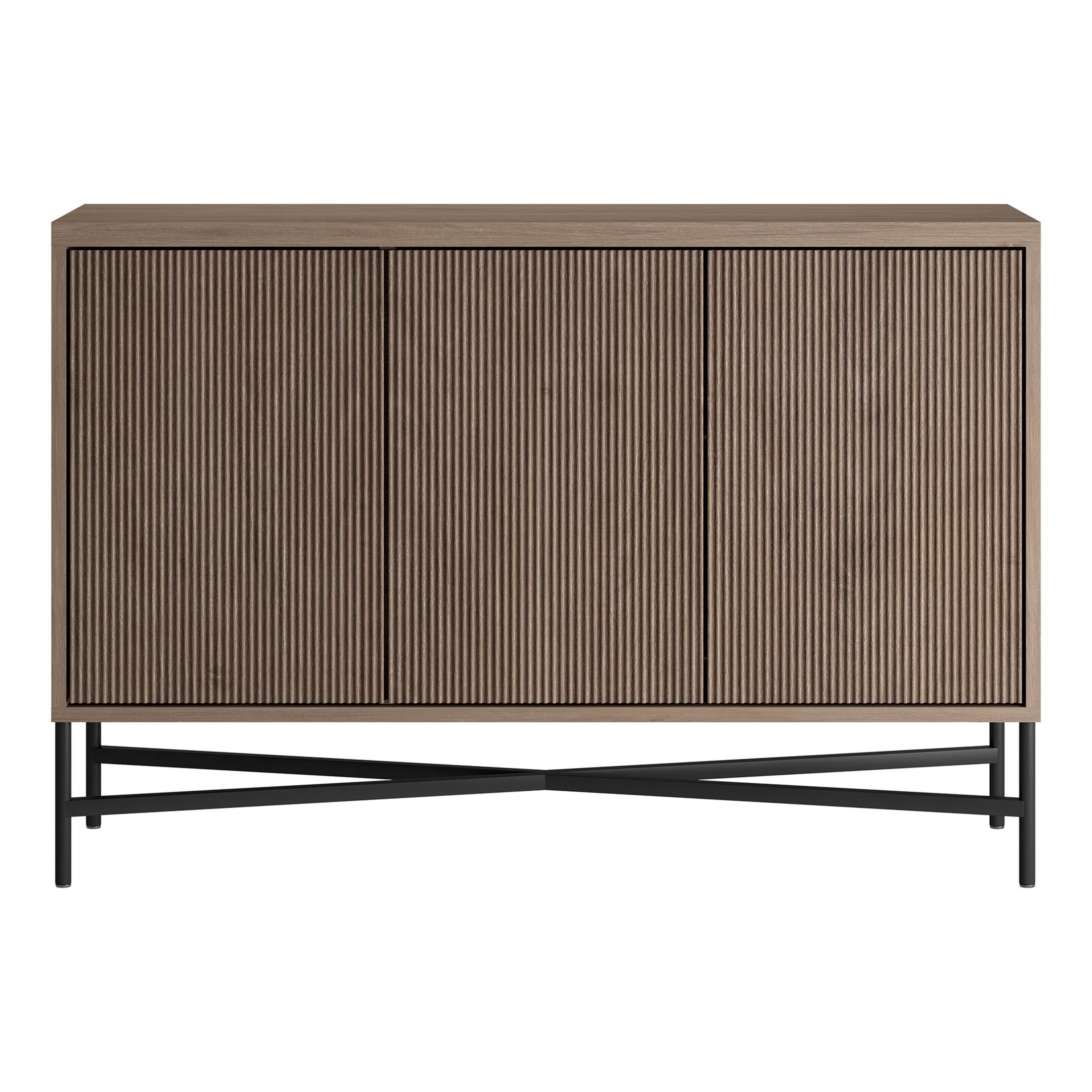 Evelyn&Zoe Modern/Contemporary 48" Wide Antiqued Gray Oak Buffet Table