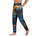 thumbnail image 3 of Xecao Neon Seahorse Underwater Realm Print Active Tech Joggers for Men, Mens Sweatpants Lounge Pants with Pockets-X-Large, 3 of 5