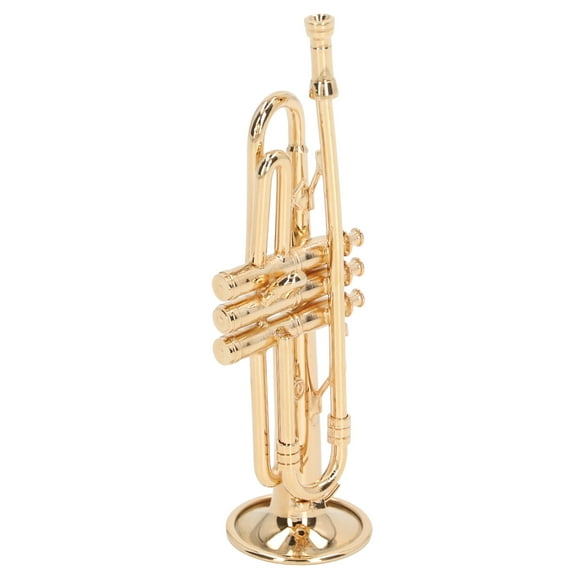 Mini Trompeta, Adorno de Trompeta en Miniatura de Latón Resistente a la Corrosión de Alta Simulacia para Sala de Música
