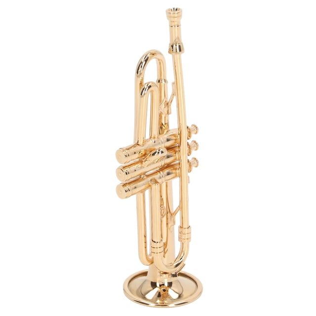 Mini Trompeta, Adorno de Trompeta en Miniatura de Latón Resistente a la Corrosión de Alta Simulacia para Sala de Música