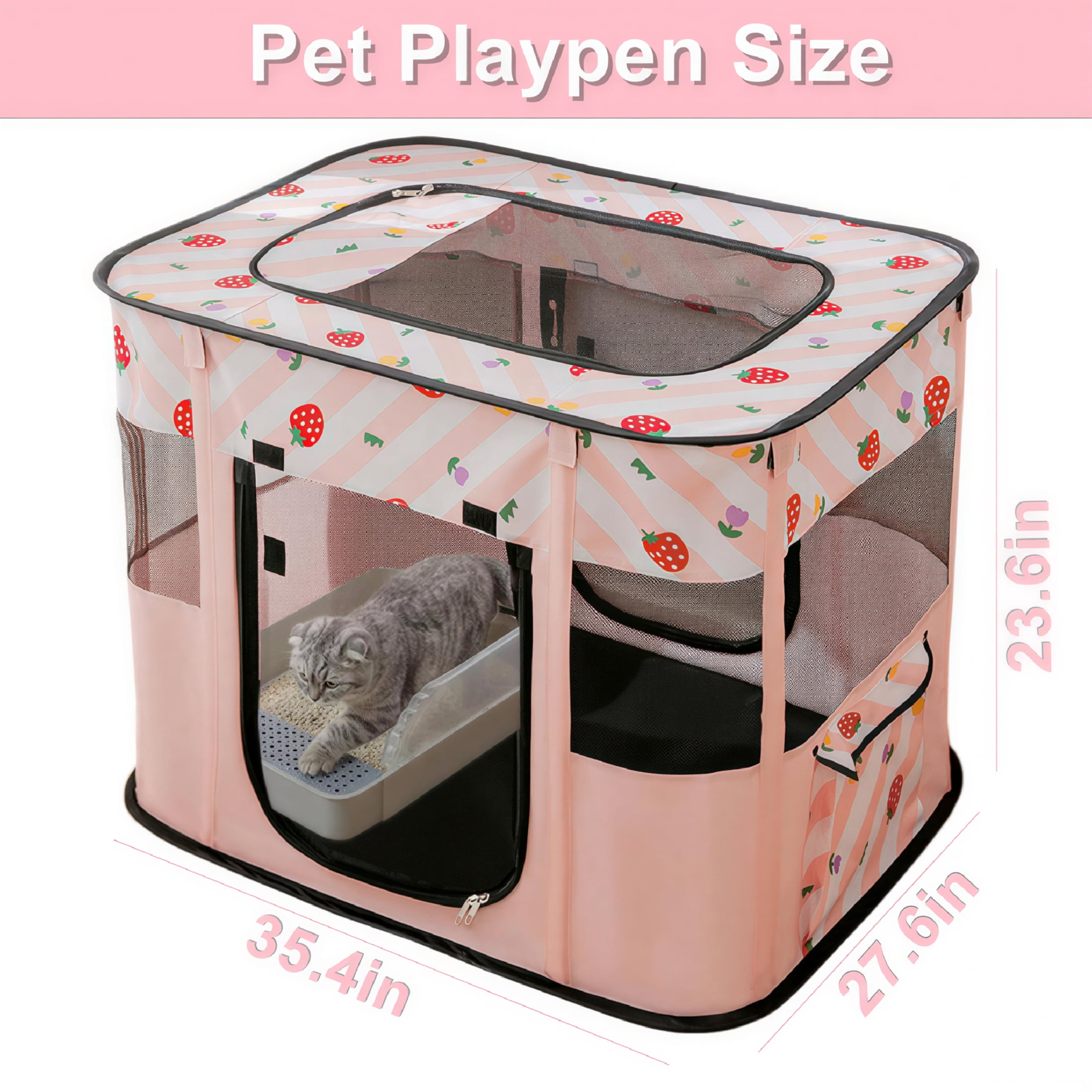 AUQ Cat Playpen,Portable Convenient Puppy Playpen,Designed with Safety in Mind Dog Tent,XL