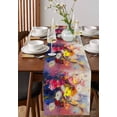 thumbnail image 4 of Ldtrchee Colorful Spring Floral Table Runner 72 Inches, Oil Painting Summer Botanical Bed Runner Dresser Scarves Tabletop for Indoor Outdoor Parties/Ceremony/Banquet, 18" x 72", 4 of 8