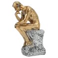 thumbnail image 4 of Estatua de pensador Estilo retro Líneas enérgicas Estable Antideslizante Estatua de hombre pensante de resina duradera para dormitorio de oficina en casa, 4 of 10