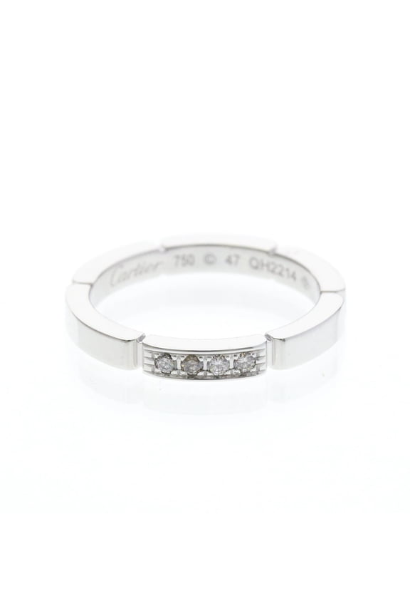 Pre-Owned Cartier Maillon Panthre Ring With 4 Diamonds Pink Gold (18K) Fashion Diamond Band...