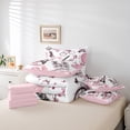 thumbnail image 5 of Manfei Paris Eiffel Tower Twin Bedding Sets 7-Piece,Pink Butterflies Flower Bedding Comforter Set 7-Piece,Romance Valentine'S Day Sheet Sets,Microfiber Room Decor Reversible, 5 of 7