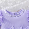 thumbnail image 3 of IBTOM CASTLE Newborn Baby Girls Butterfly Tutu Dress Long Sleeve Romper Tutu Skirt + Headband 2PCS Winter Fall Clothes 12-18 Months Purple, 3 of 7
