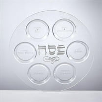 Rite Lite PP-PL-1 12 in. Round Seder Plate, Clear PS with Glitter & Silver Accents - Pack of 6