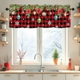thumbnail image 6 of Christmas Curtain Valance for Windows Snowflake Pine Tree Ball Xmas Winter Red Black Check Plaid Rod Pocket Window Treatments 1 Panel Short Curtains for Kitchen Windows Bathroom Bedroom,54 x 18 Inch, 6 of 6