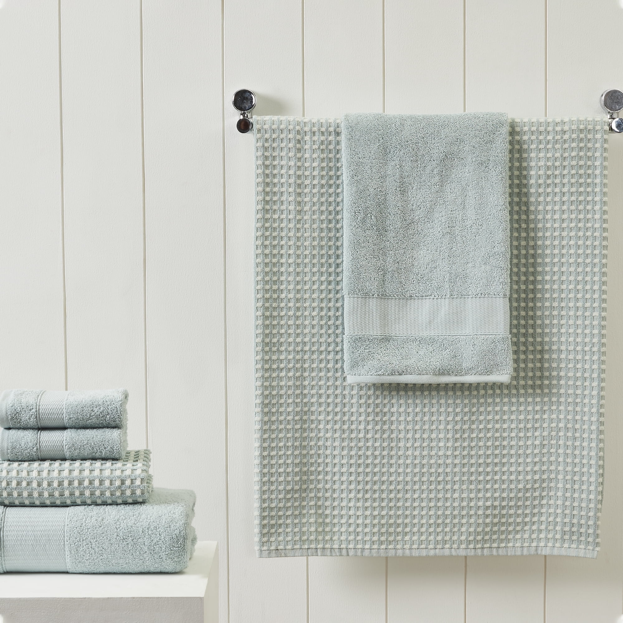 Modern Threads Cobblestone 6-Piece Cotton Adult Bath Towel Set, Blue