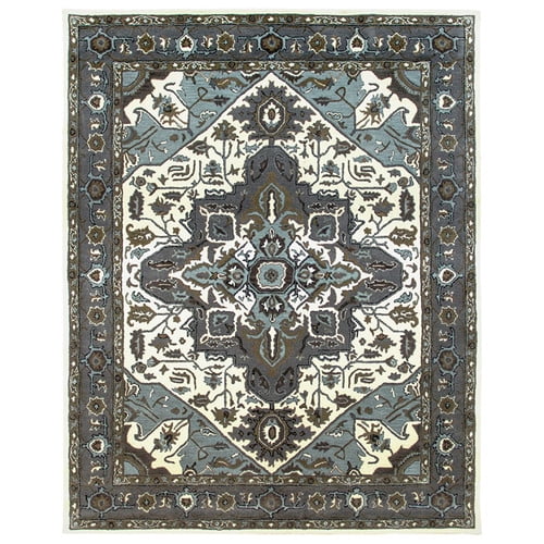 Due Process Stable Trading Company Heriz Hand-Tufted Sand/Pearl Area Rug