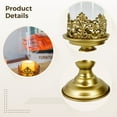 thumbnail image 3 of 2 PCS Golden Candle Holders, Hurricane Candle Holder with Glass Cup, Candle Stand Table Centerpiece for Weddings and Events, Luxury Embossed, 3 of 5