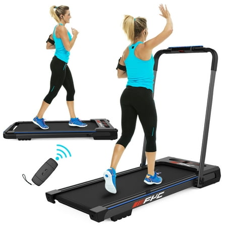 2.5HP Under Desk Treadmill - 2 in 1 Folding Treadmill, Installation-Free Foldable Treadmill Compact Electric Running Machine, Remote Control & LED Display Walking Running Jogging for Home