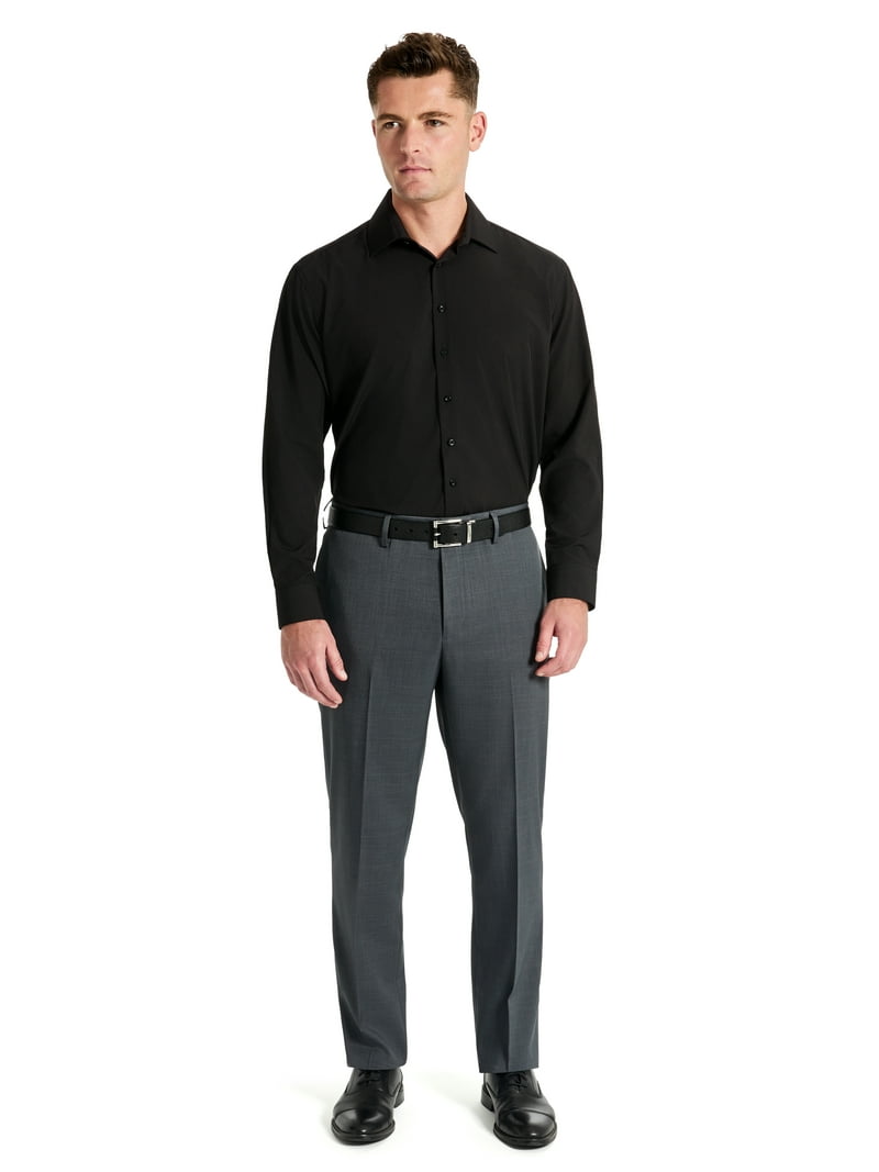 Chaps Men's Long Sleeve Stretch Dress Shirt, Black, Sizes 14x32-17x34 - Walmart.com Chaps Men's Long Sleeve Stretch Dress Shirt, Black, Sizes 14x32-17x34 - Walmart.com