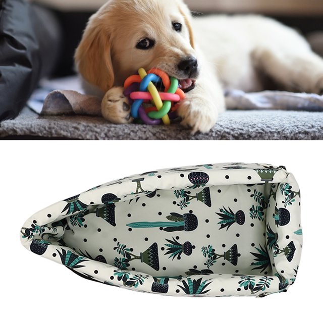 Cama de coche para perros ANGGREK almohada cómoda ajustable a prueba de agua con estampado de cactus 25x20x42cm