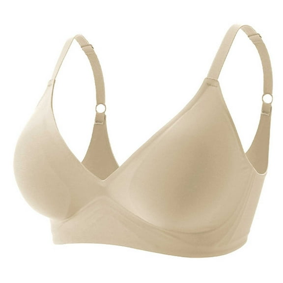Amidoa Push-up Bras for Women Smoothing Beige Seamless Solid Bra Women's Lingerie L