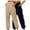 Khaki, variant on VOONCAS Women's 2-Pack Loose Relaxed Fit Casual Pants - 100% Polyester, Elastic Waist with Side Pockets & Cuffed Ankles, Navy, Size XL - Great for Lounge, Travel & Errands