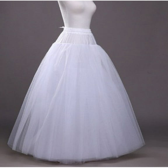 EXHUMKY BERTDOMD White Tulle Hoopless Petticoat for Wedding , Skirt Volume, Size 37x35.4x35.4 inches