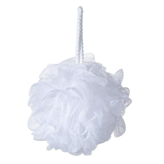 Shower Loofah, Bath Sponge, Bath Poufs Body Scrubber Loofahs, White 1 Pcs