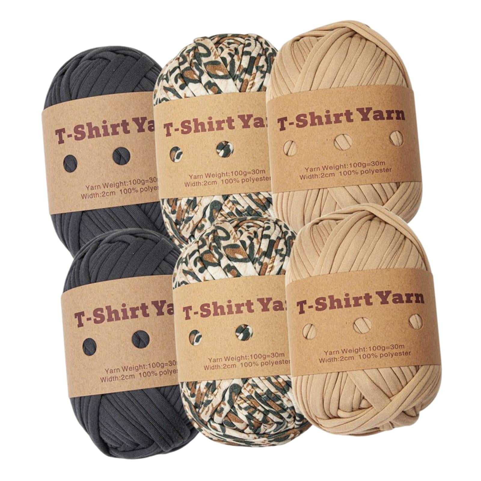 6Pcs Knitting Yarn T-shirt Yarn Chunky Yarn Spaghetti Yarn for Throw Blanket Craft , Set C