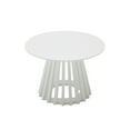 thumbnail image 6 of Guyou Modern Round Coffee Table with Geometric Wood Strips Base, 24 " Wooden Cocktail Table for Living Room Small Space Lounge, White, 6 of 6